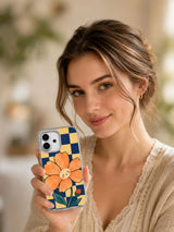 The Apricot Hour floral iPhone 17 case lifestyle portrait