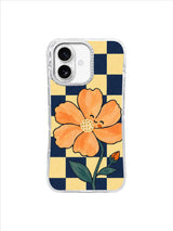Navy Cream Garden pattern on an iPhone 17 case by Marnie Bellwick