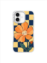 Golden Grid Blossom pattern on an iPhone 17 case by Marnie Bellwick