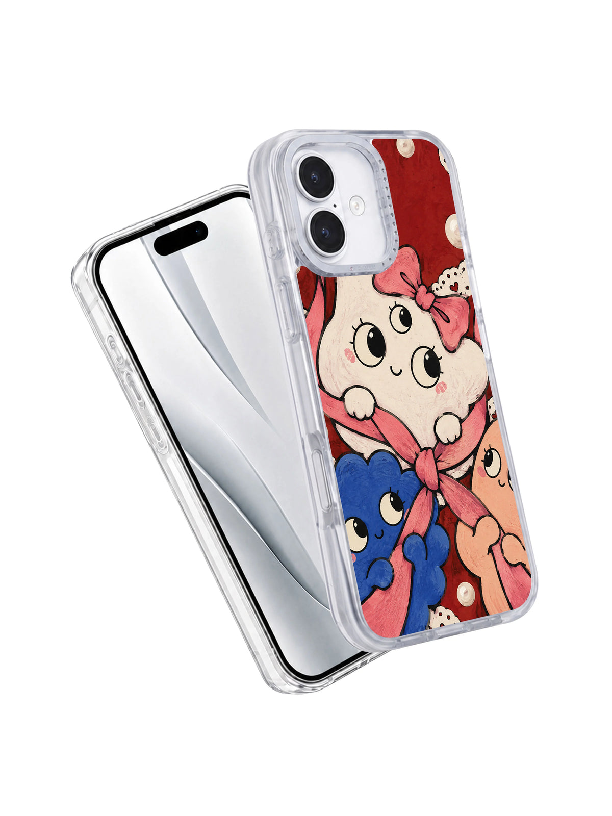 The Beautifully Crooked Bow iPhone 17 case angled view