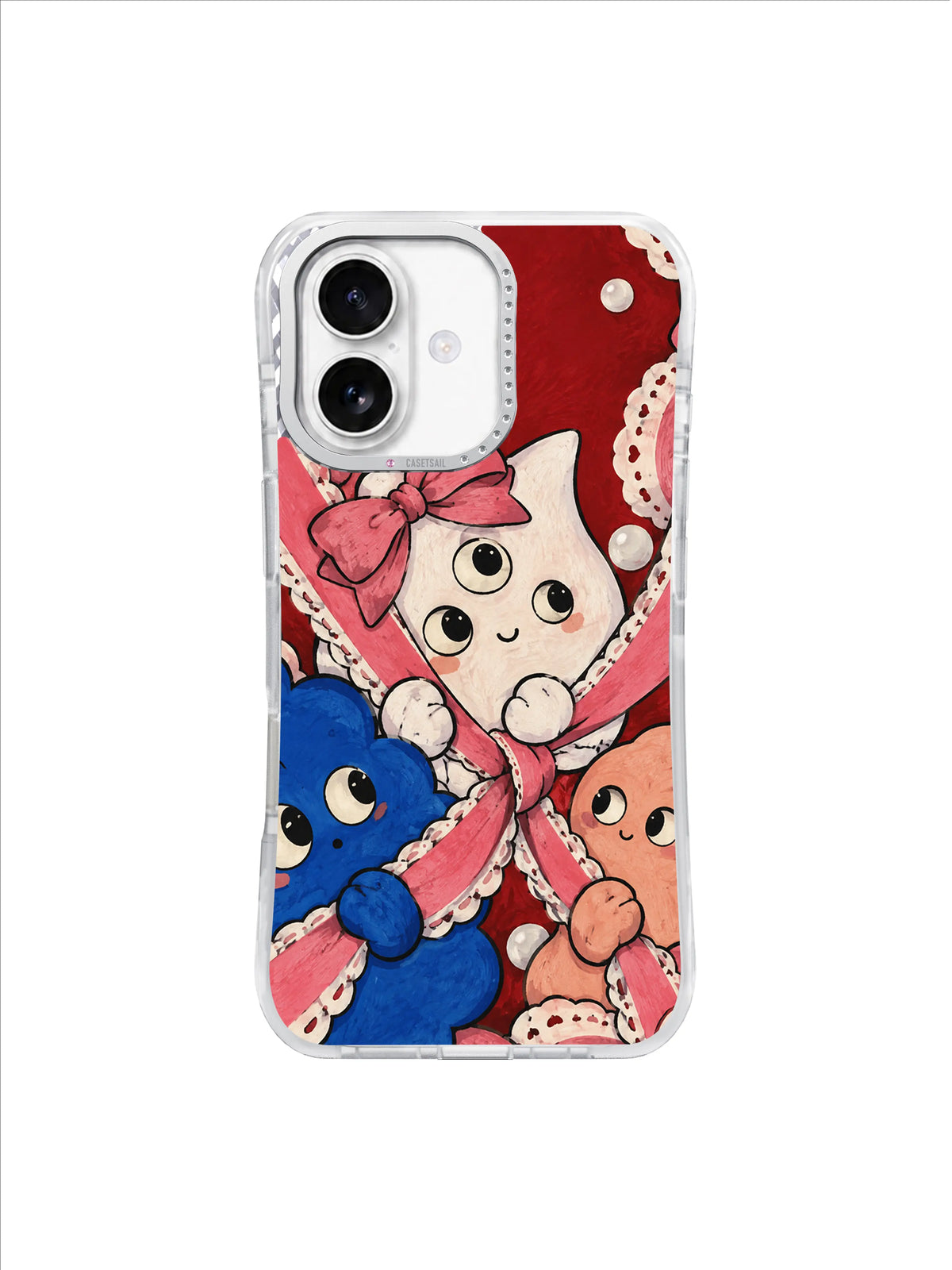 The Beautifully Crooked Bow artwork pattern 4 on iPhone 17 case
