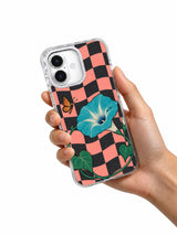 The Butterflys Blue Detour iPhone 17 case shown in hand