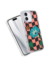 The Butterflys Blue Detour iPhone 17 case angled paired view