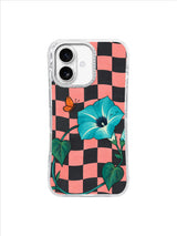 Wavy Garden Passage with teal bloom, green leaves and orange butterfly iPhone 17 case