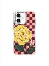Burgundy Garden Whisper pattern on an iPhone 17 case by Marnie Bellwick