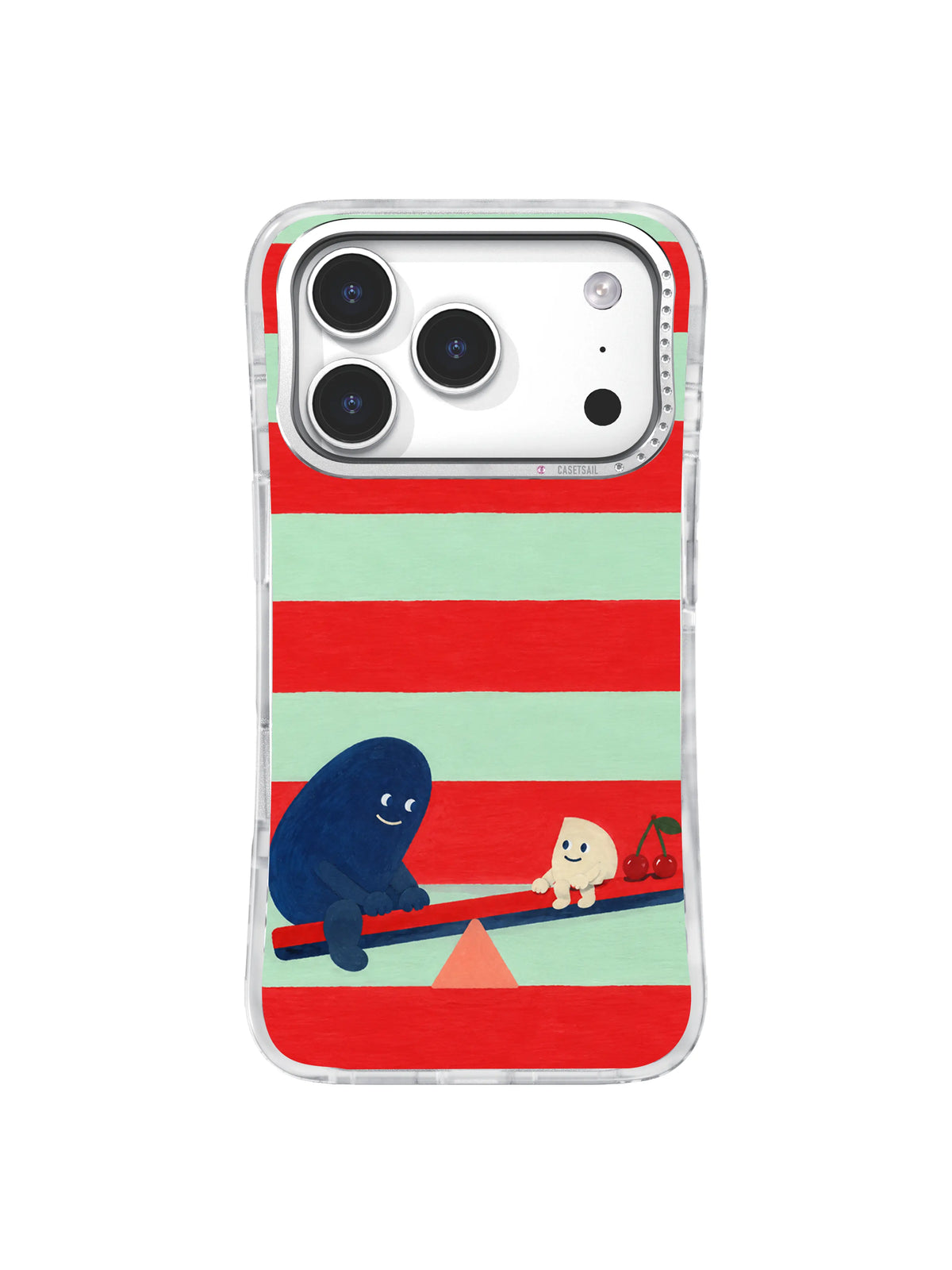 Peach Fulcrum Play artwork on iPhone 17 Pro case