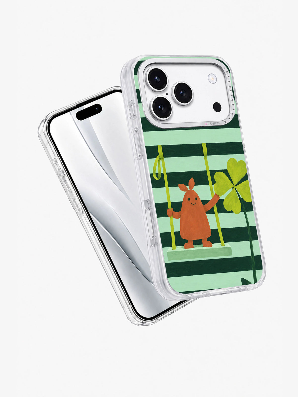 Angled view of The Clover Lift iPhone 17 Pro case