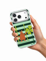 The Clover Lift iPhone 17 Pro case shown in hand