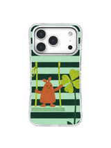 The Clover Lift Mint Clover artwork on an iPhone 17 Pro case