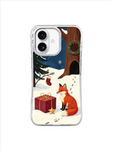 The Fox and the Last Parcel iPhone 17 case, wreath tree and fox in snow, pattern 4