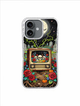 Skull Garden Broadcast artwork on The Garden Frequency iPhone 17 Case