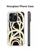Infinite garden hourglass phone case shown from the back and side