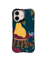 Burgundy Leaf Pear Seat pattern on iPhone 16 Case