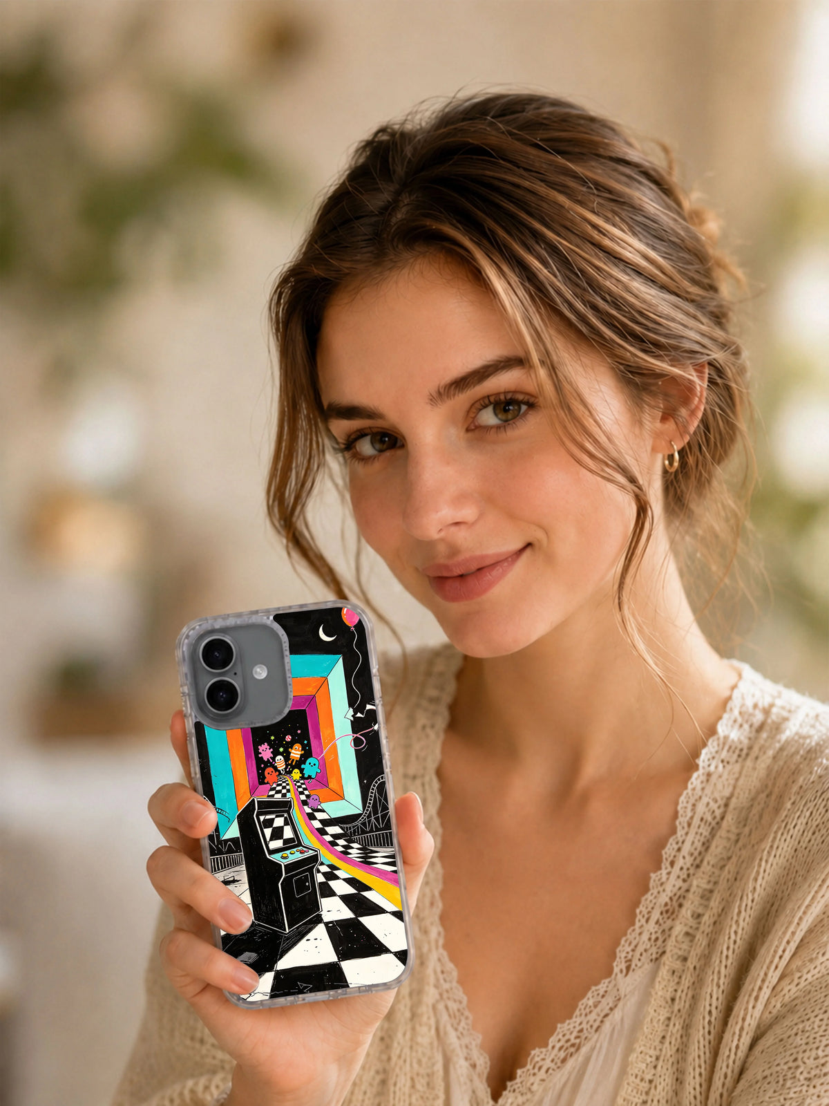 The Laughing Level iPhone 17 Case lifestyle view