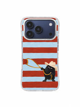 Rust Stripe Rope Catch artwork on iPhone 17 Pro case