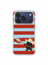 Steady Cowboy Stance artwork on iPhone 17 Pro case