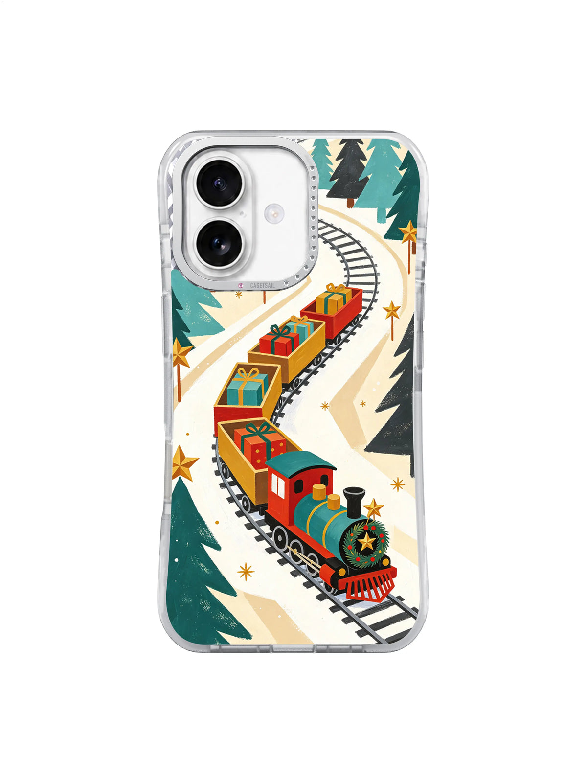The Little Train of Thirty Gifts iPhone 17 case – Pine Bridge Journey pattern