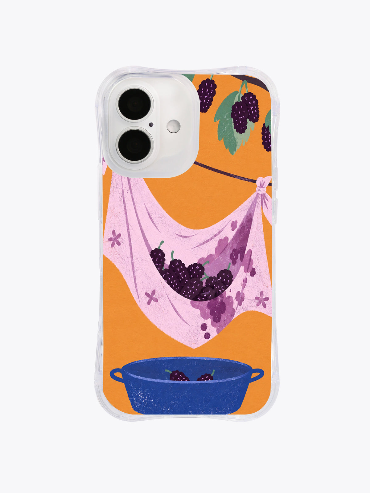Front view of The Mulberry Handkerchief iPhone 16 case