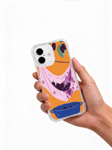 The Mulberry Handkerchief iPhone 16 case held in hand