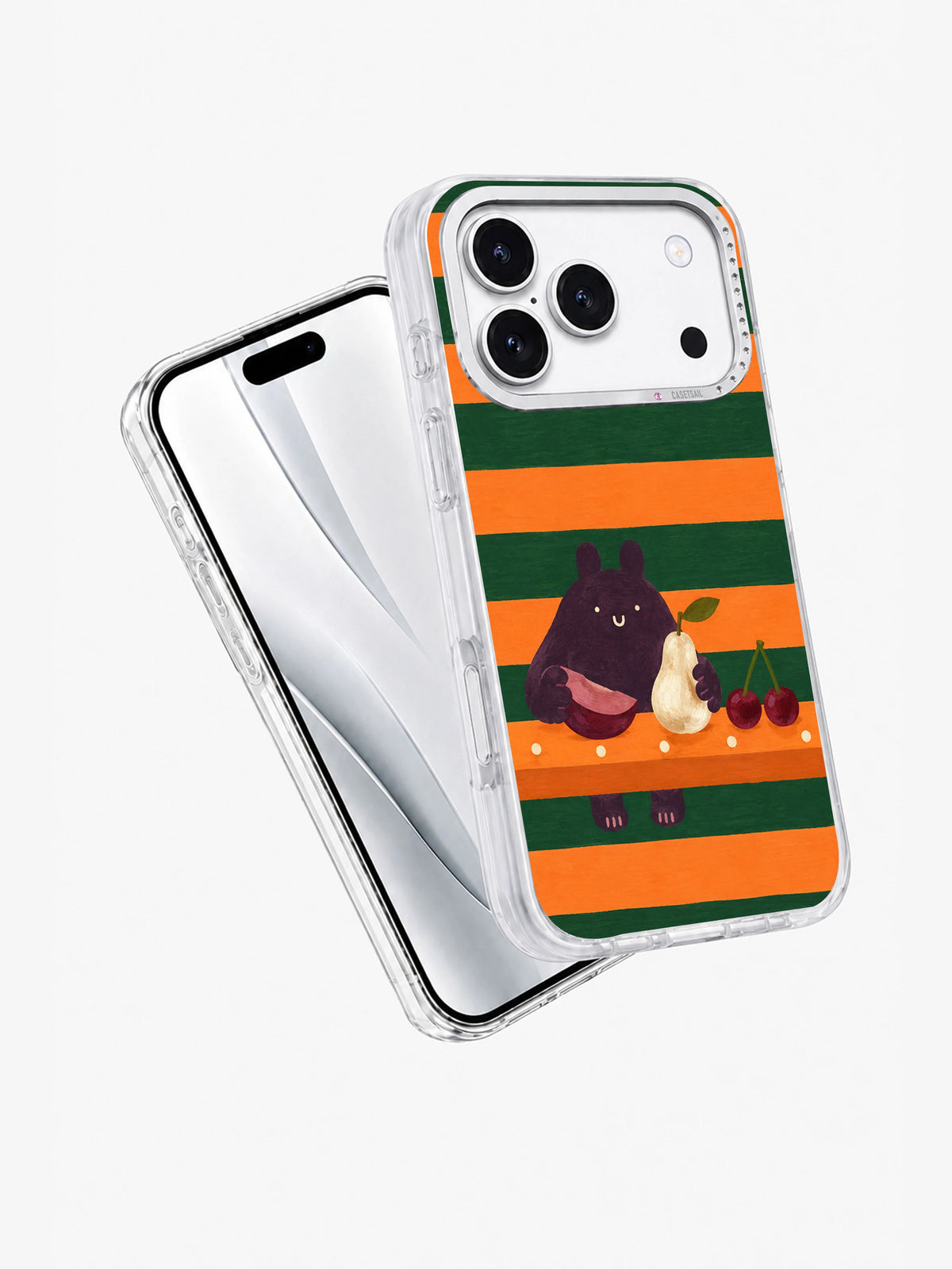 The Polka-Dot Picnic iPhone 17 Pro case angle view
