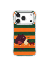 Cottagecore Stripe Feast artwork on iPhone 17 Pro case