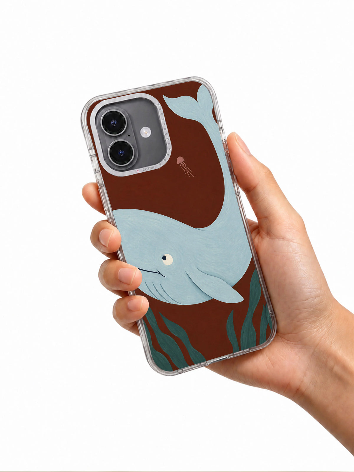 The Quietest Giant iPhone 17 Case shown in hand
