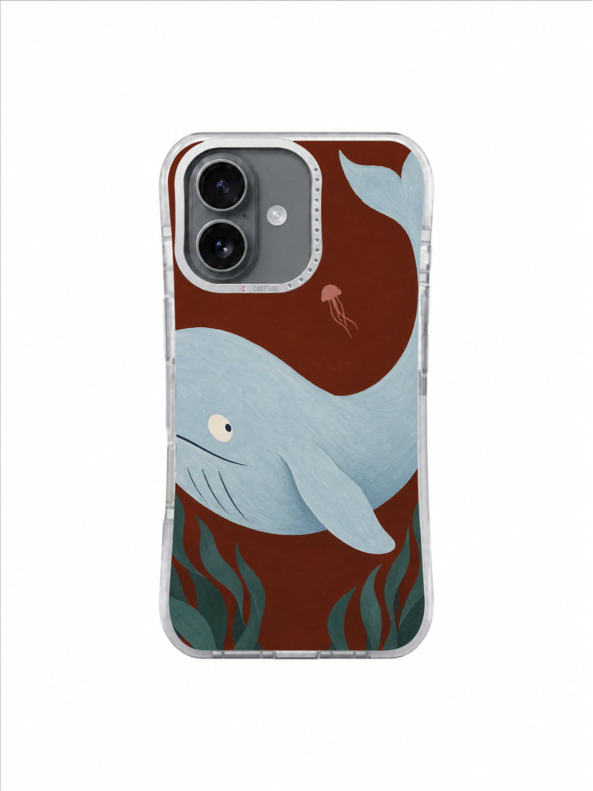 Russet Depths Whale pattern on iPhone 17 Case