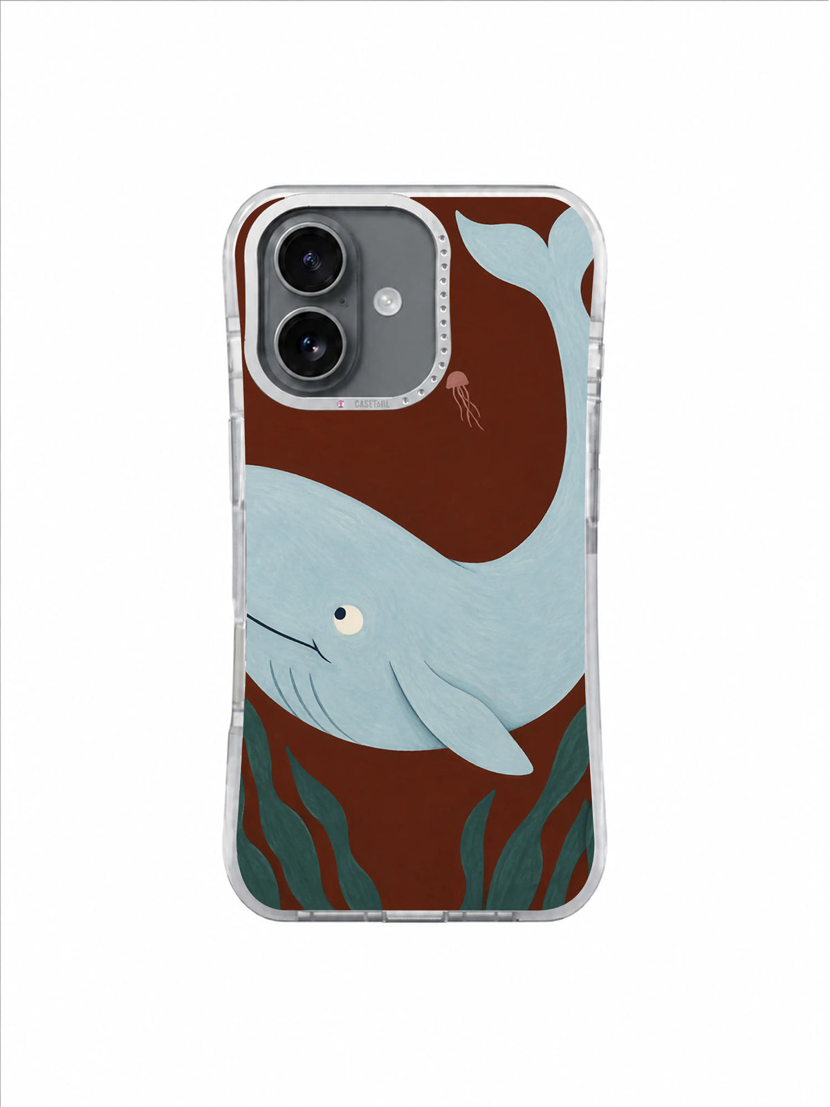 Still Ice-Blue Whale pattern on iPhone 17 Case