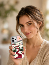 Lifestyle view of The Ribbon River to Home iPhone 17 case