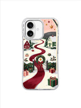 The Ribbon River to Home iPhone 17 case, snowy ribbon route and cottages, pattern 5