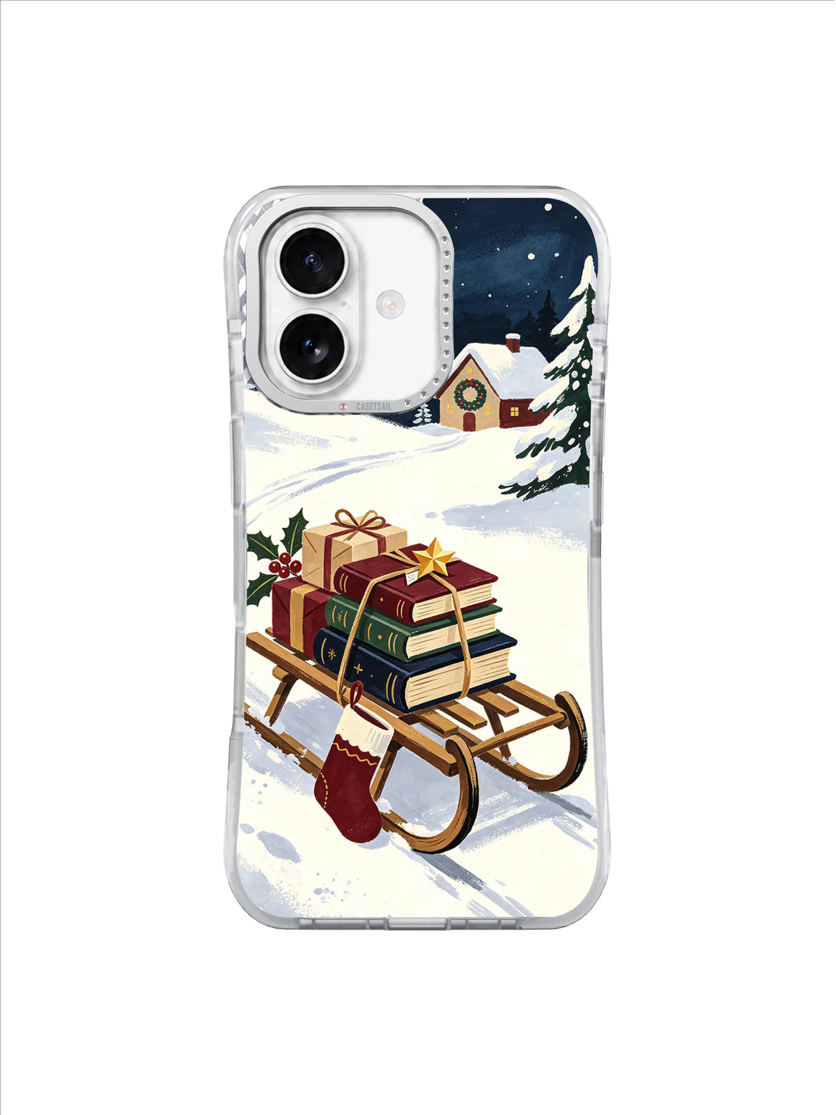 The Sled That Carried Stories iPhone 17 case – Ribbon-Bound Journey pattern