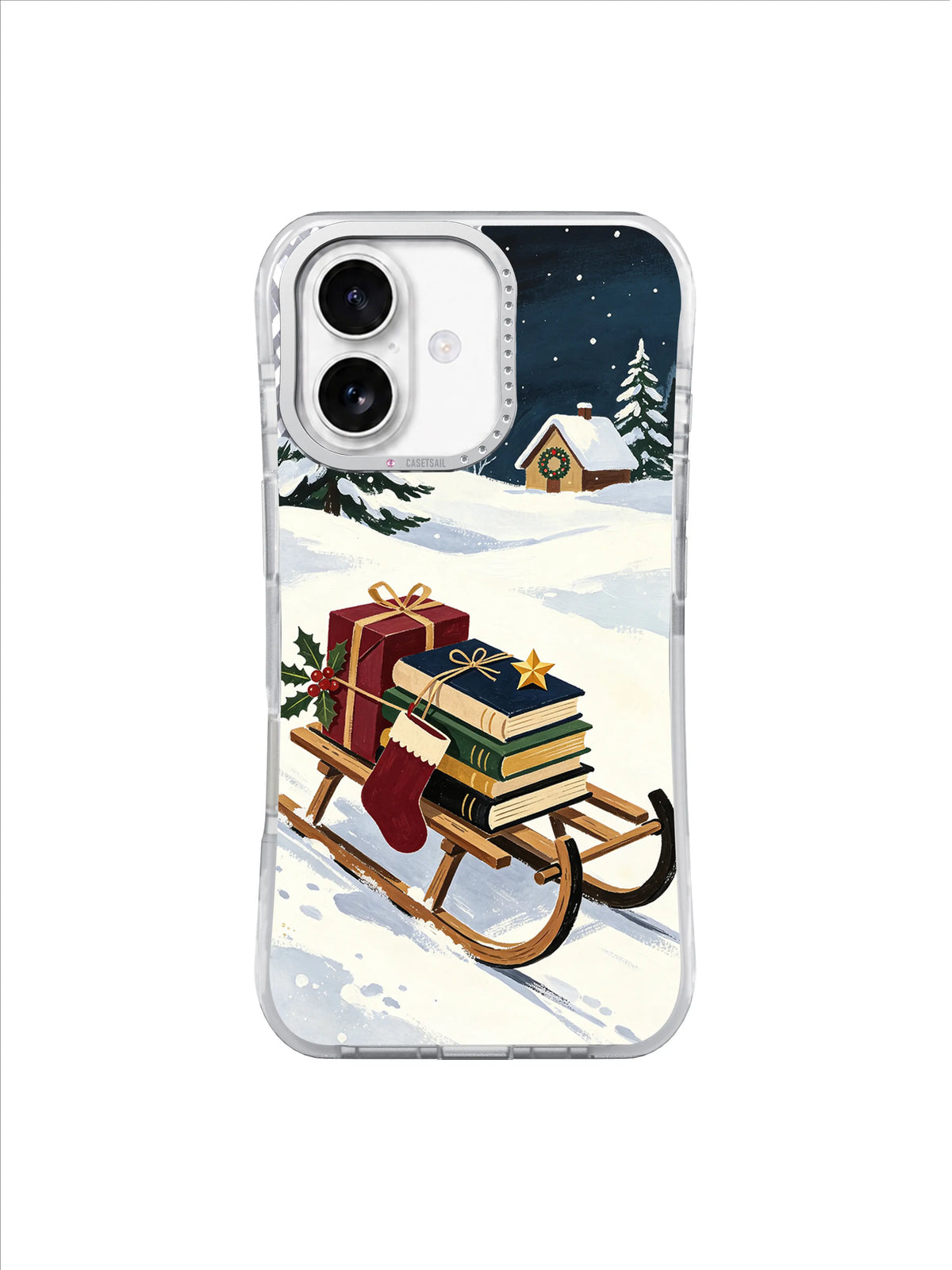 The Sled That Carried Stories iPhone 17 case – Midnight Library Ride pattern