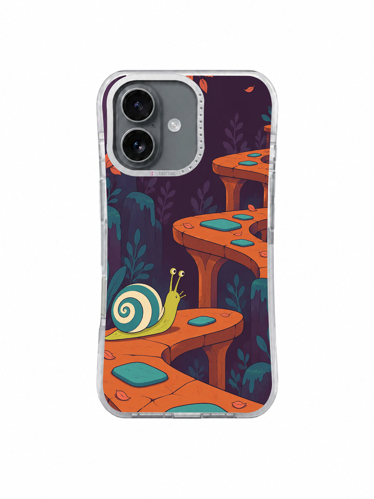 Front view of The Snail’s Folded Shortcut iPhone 17 case