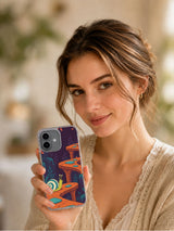 Lifestyle view of The Snail’s Folded Shortcut iPhone 17 case