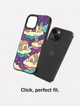 Cute moon and star iPhone 14 Plus case side view