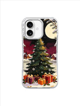 The Star That Found Christmas Eve iPhone 17 case with moonlit fir, chalets and parcels
