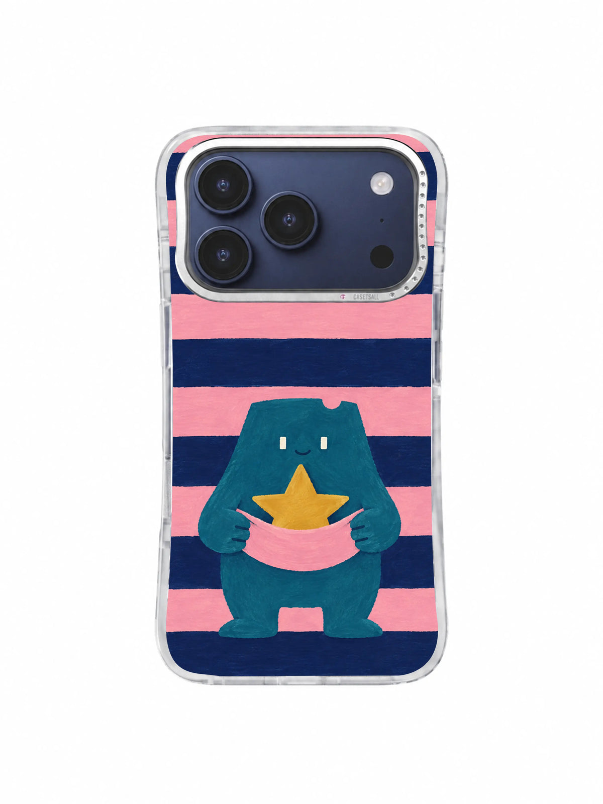 The Star That Stayed Raspberry Pocket artwork on an iPhone 17 Pro case