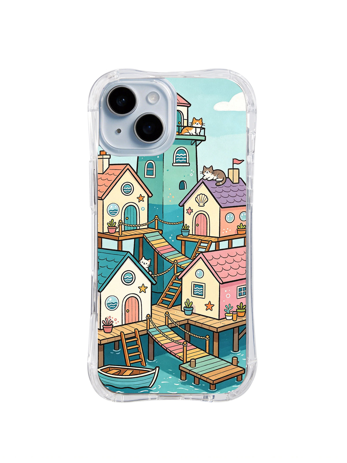 Product or handheld view of the The Teal Harbor Cat District case