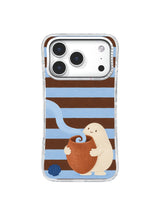 The Tide in a Teacup Pebble Wonder artwork on an iPhone 17 Pro case