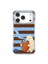 The Tide in a Teacup Terracotta Listening artwork on an iPhone 17 Pro case