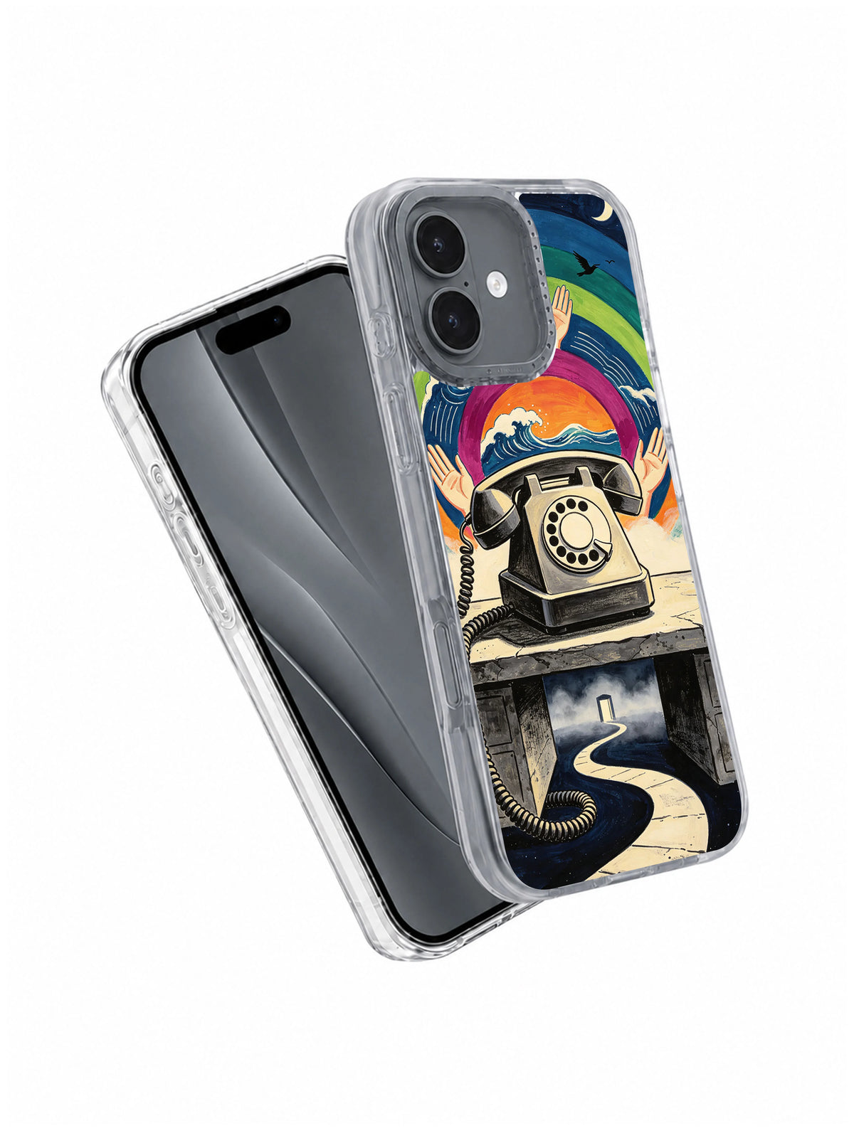 The Tomorrow Receiver iPhone 17 Case angled view