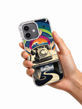 The Tomorrow Receiver iPhone 17 Case held in hand