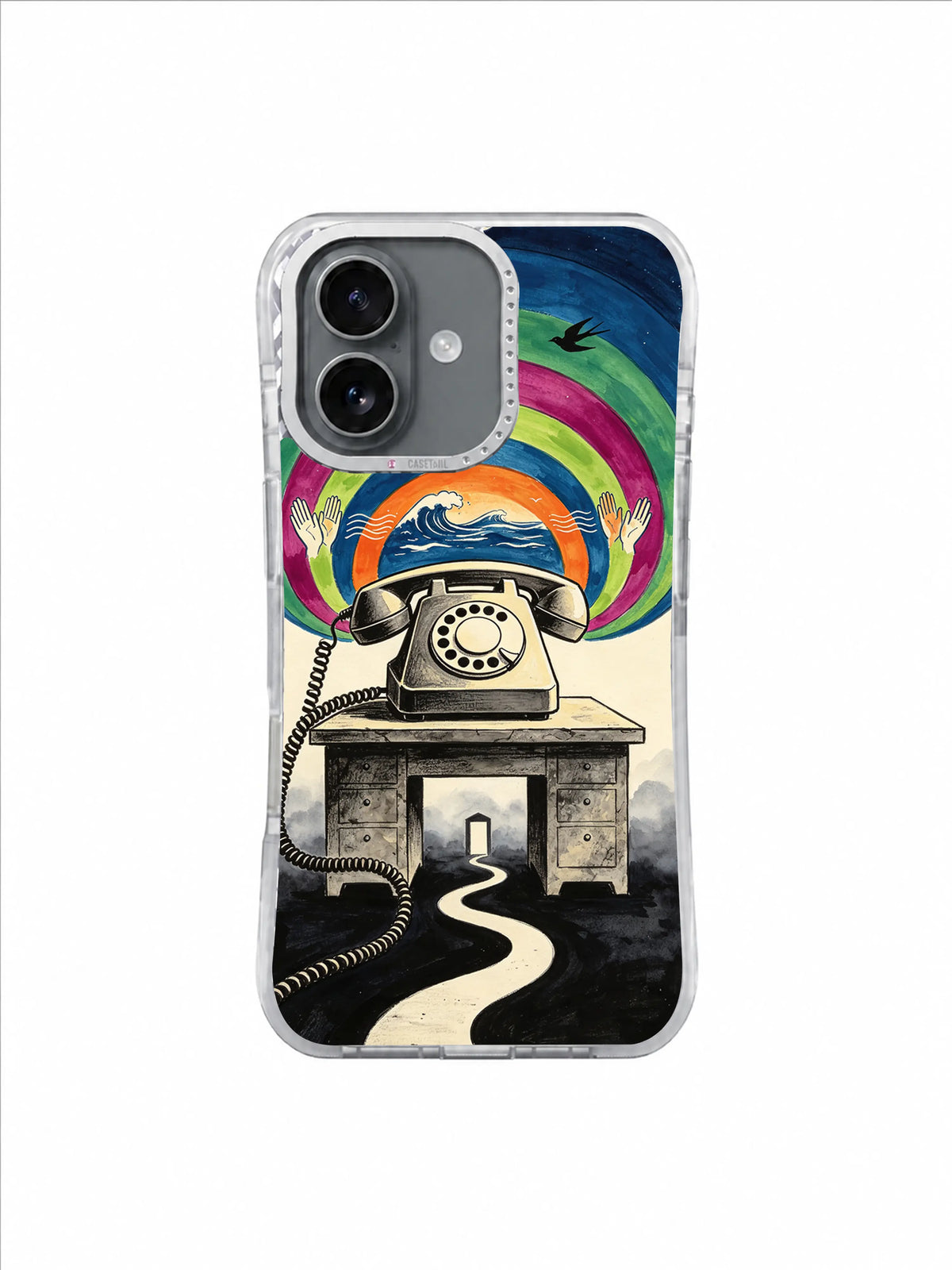 Doorway Cord Choice Road artwork on The Tomorrow Receiver iPhone 17 Case