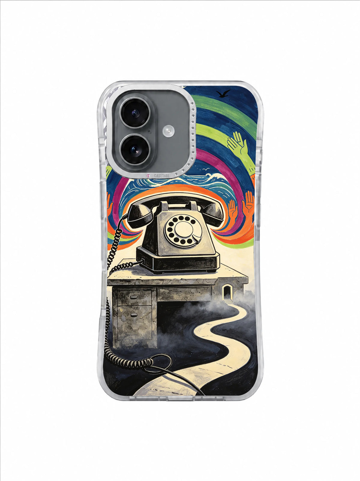 Ivory Phone Breathing Line artwork on The Tomorrow Receiver iPhone 17 Case