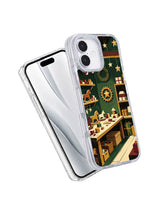 The Toymaker’s Midnight Window iPhone 17 case angled detail view