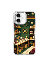 The Toymaker’s Midnight Window iPhone 17 case – Midnight Workbench pattern