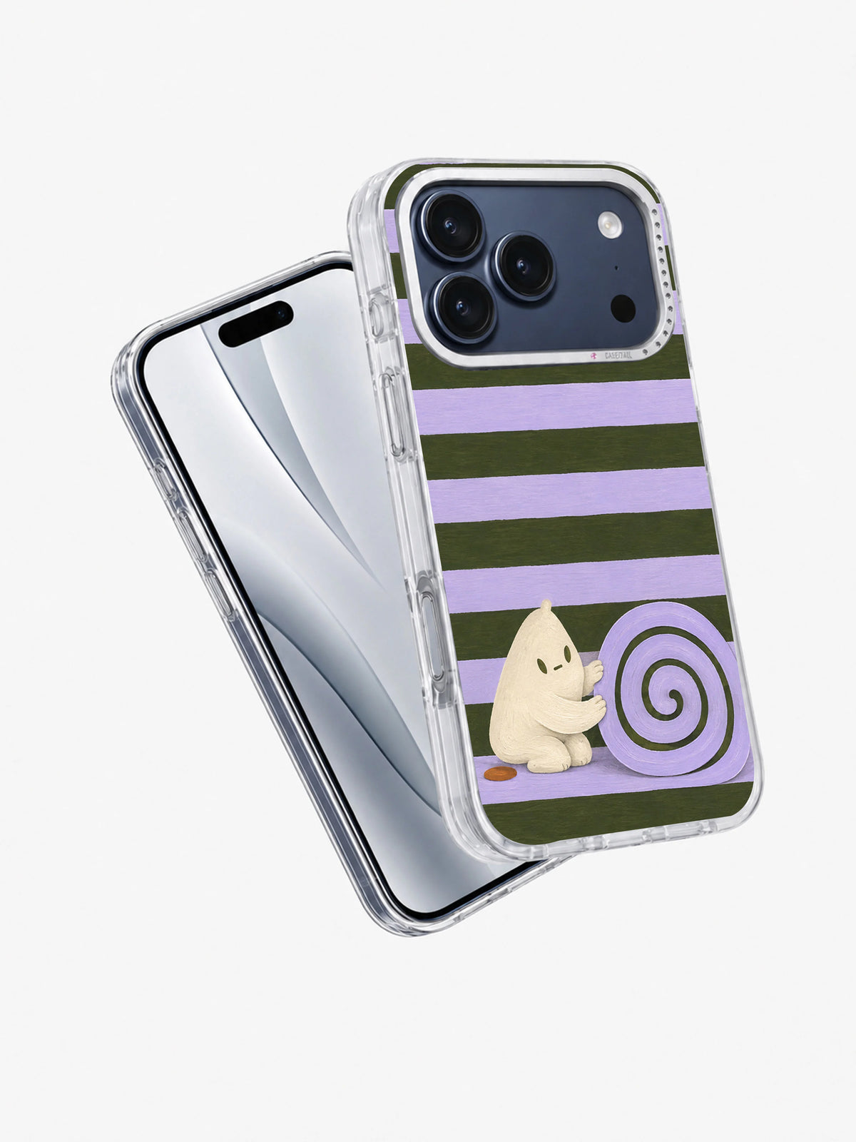 The Unhurried Spiral iPhone 17 Pro case angle view