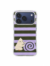 Three Unhurried Turns artwork on iPhone 17 Pro case