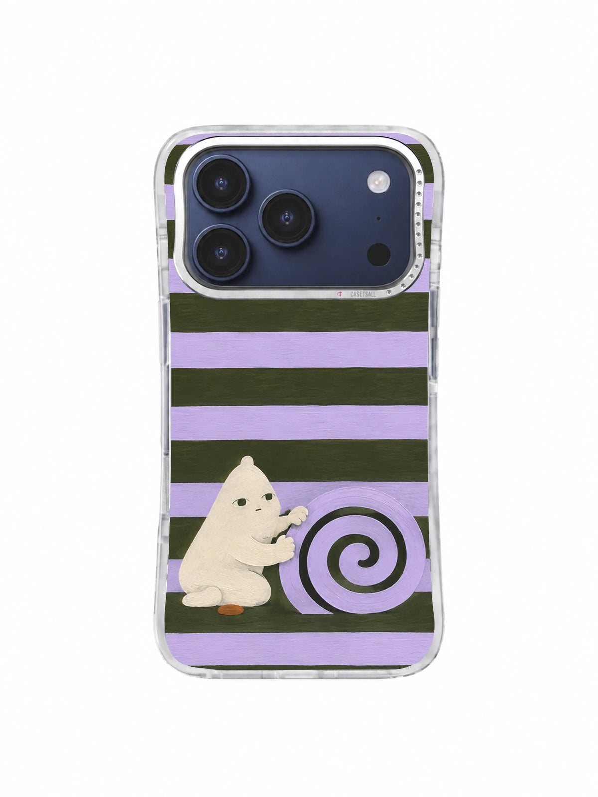 Three Unhurried Turns artwork on iPhone 17 Pro case