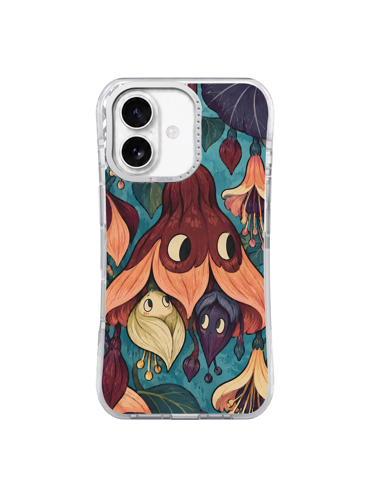 Front view of The Upside-Down Bloom iPhone 17 case by Tessa Brindle